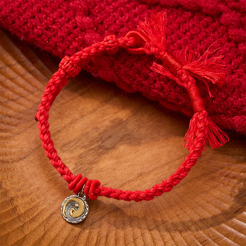 Buddha Stones Copper Yin Yang Red String Balance Bracelet