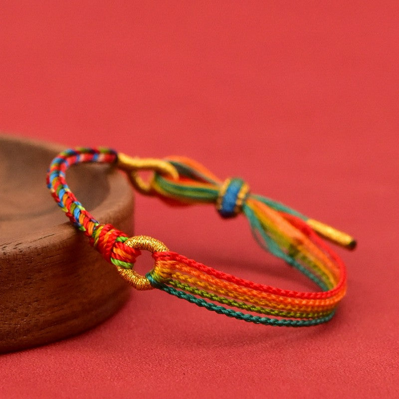 Buddha Stones Five-color Red String Luck Ethnic Style Bracelet