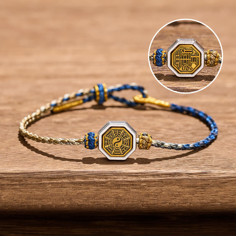 Buddha Stones Hand-Woven Bagua Octagonal Spacer Balance String Lucky Adjustable Braided Cord Bracelet