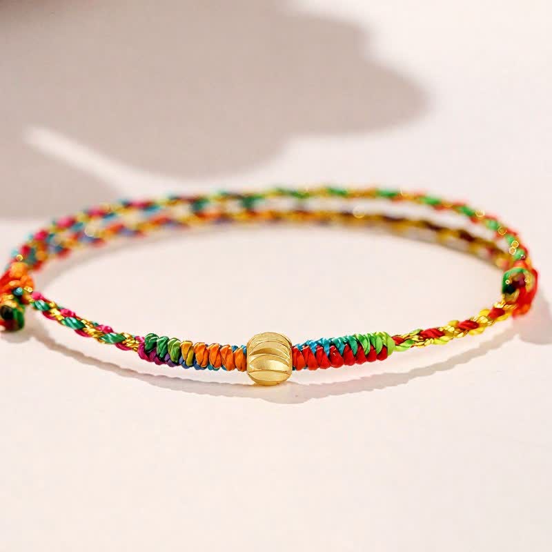 Buddha Stones Hand-Woven Colorful Red String Lucky Cord Bracelet 2