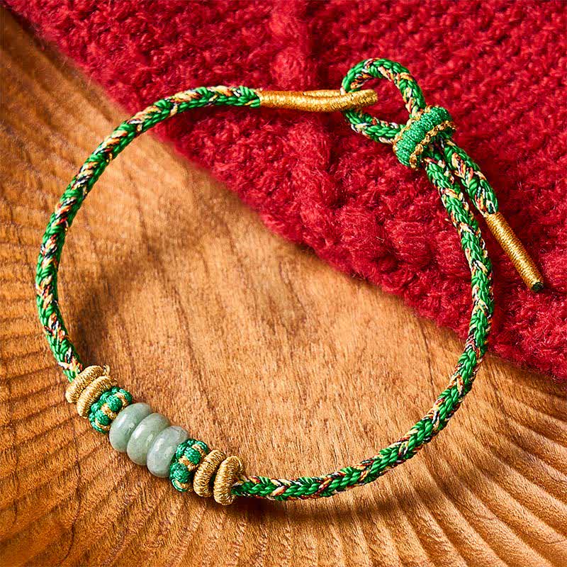 Buddha Stones Hand-Woven Luck Abacus Jade Beads String Bracelet