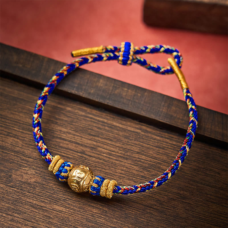 Buddha Stones Hand-Woven String Om Mani Padme Hum Peace Bracelet