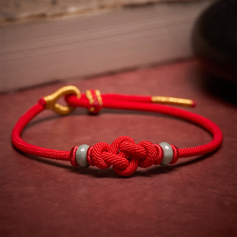 Buddha Stones Red String Ruyi Knot Protection Bracelet