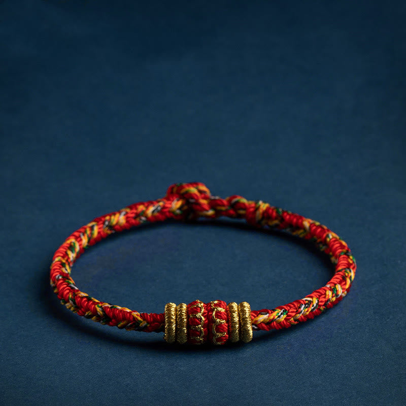 Buddha Stones Tibet Handmade Chinese Zodiac Luck Strength Braided String Bracelet